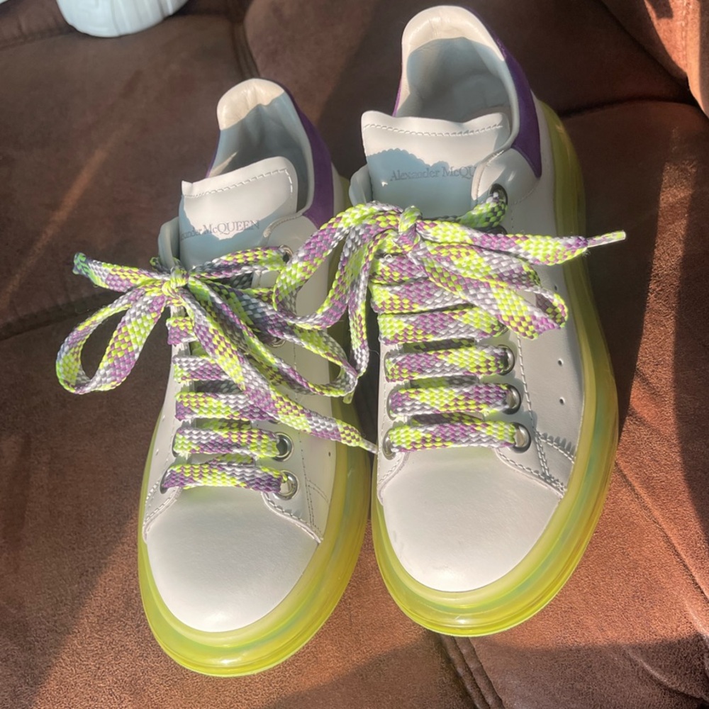 Stylish Alexander McQueen Sneakers with Neon Accents AUTHENTIC